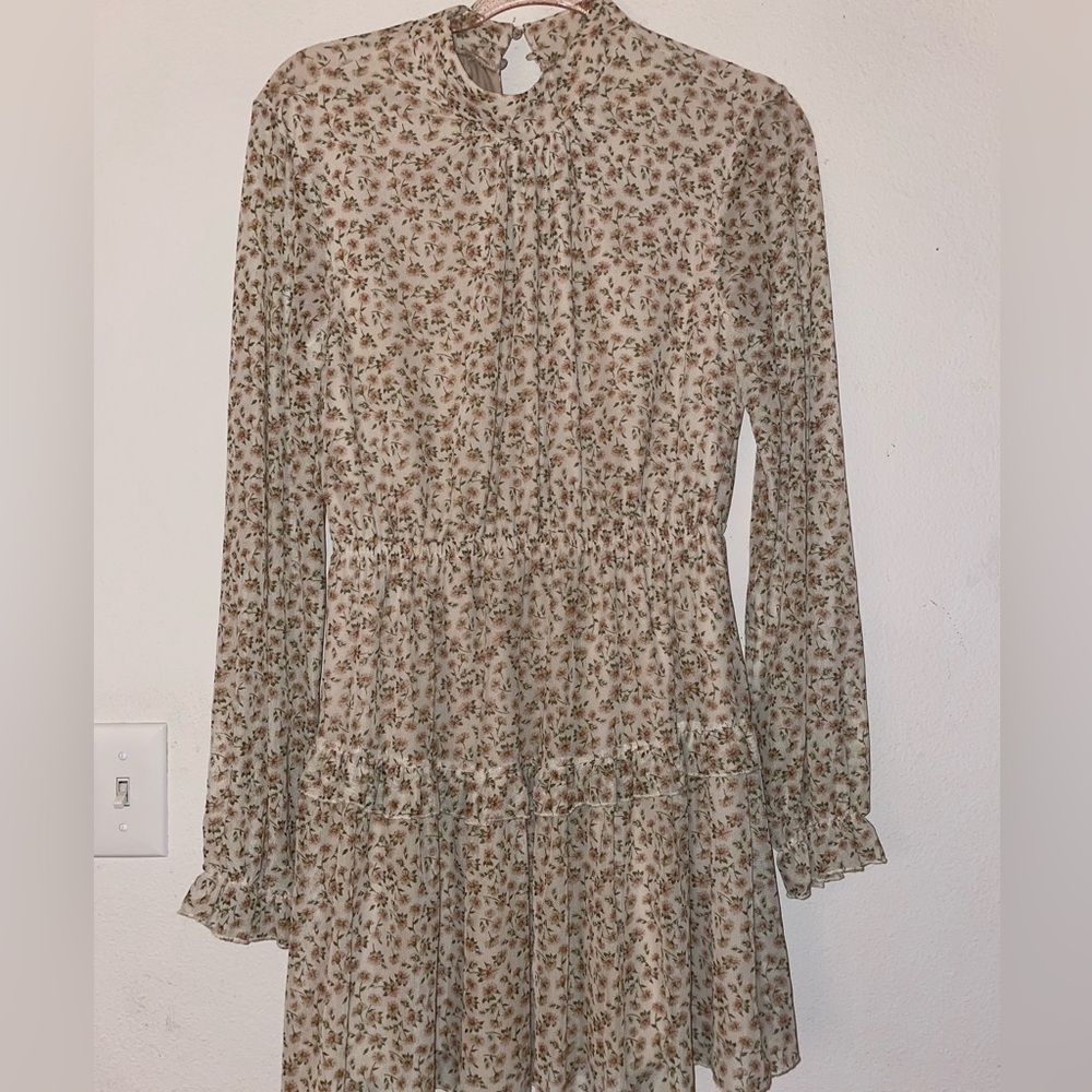 Floral long-sleeve dress